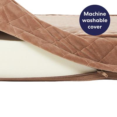 Show full view: Frisco Quilted Orthopedic Pillow Lounger Cat & Dog Bed with Removable Cover, Beige, X-Large slide 5 of 9