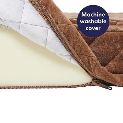 Show full view: Frisco Quilted Orthopedic Pillow Lounger Cat & Dog Bed with Removable Cover, Beige, XX-Large slide 5 of 9