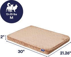 Frisco Quilted Orthopedic Pillow Lounger Cat & Dog Bed with Removable Cover, Beige, Medium slide 2 of 9