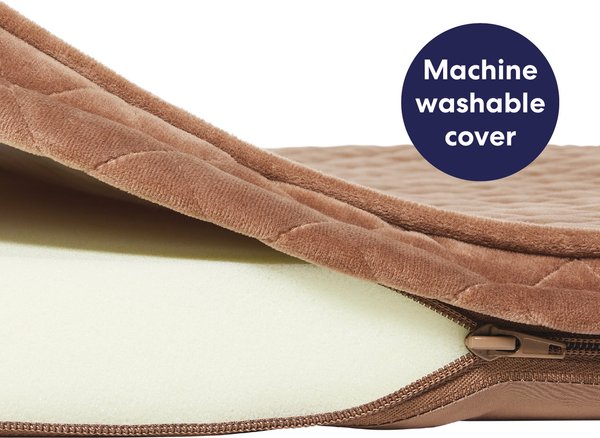 Show full view: Frisco Quilted Orthopedic Pillow Lounger Cat & Dog Bed with Removable Cover, Beige, Small slide 6 of 10