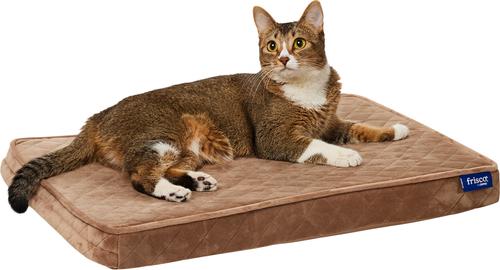 Show full view: Frisco Quilted Orthopedic Pillow Lounger Cat & Dog Bed with Removable Cover, Beige, Small slide 3 of 10
