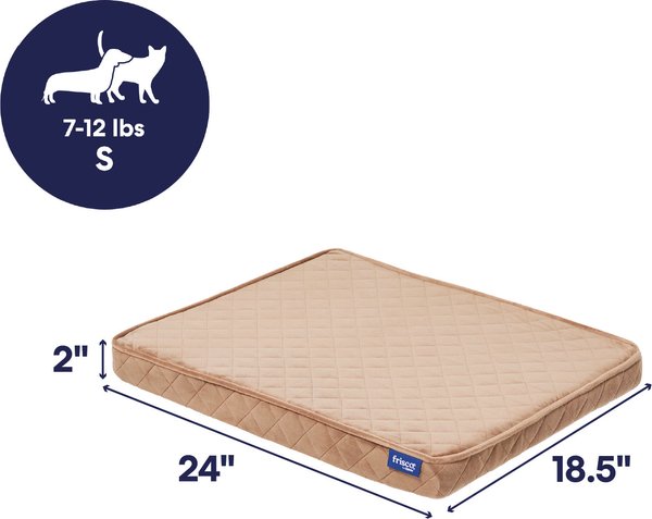 Show full view: Frisco Quilted Orthopedic Pillow Lounger Cat & Dog Bed with Removable Cover, Beige, Small slide 2 of 10