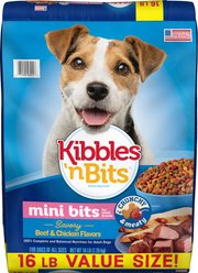 Kibbles 'n Bits Mini Bits Savory Beef & Chicken Flavors Small Breed Dry Dog Food, 16-lb bag