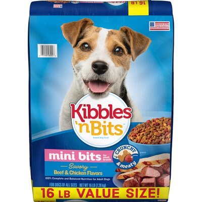 Kibbles 'n Bits Kibbles 'n Bits Mini Bits Small Breed Savory Beef & Chicken Flavors Dry Dog Food, 16-lb bag