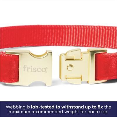 Show full view: Frisco Christmas Velvet Dog Collar with Removable Gift Bow, S: 10 to 14-in neck, 5/8-in wide slide 4 of 10