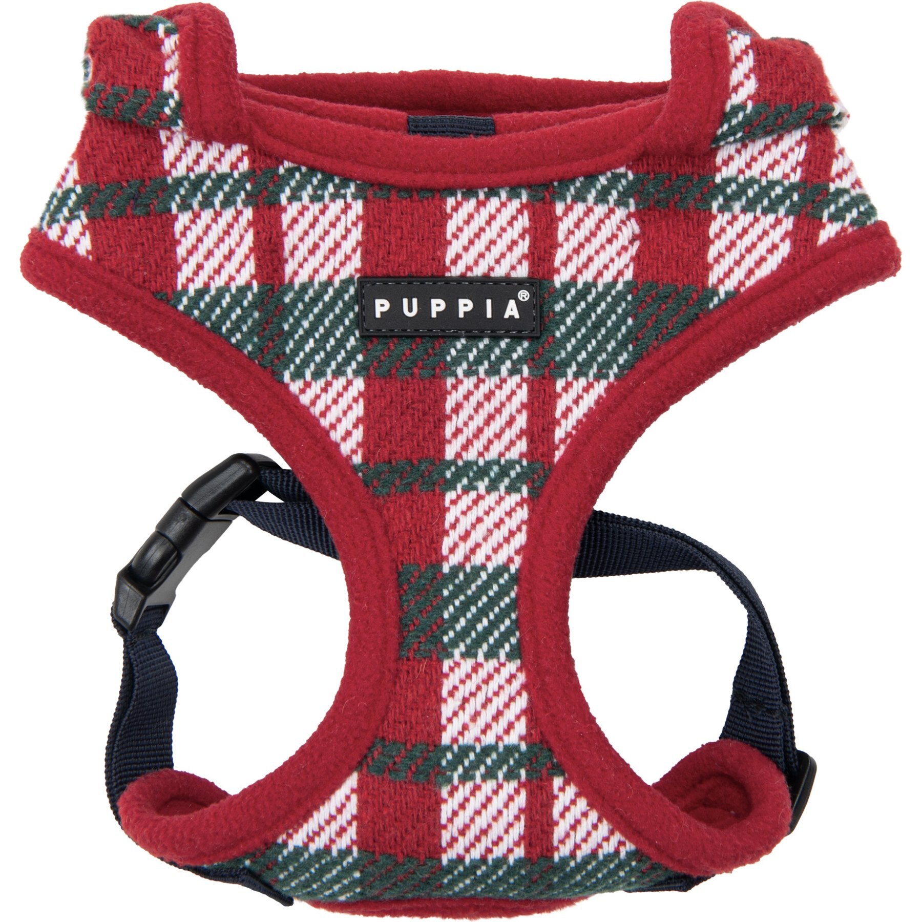 Puppia Festive Hooded Over-The-Head Adjustable No-Pull Dog Harness, Red, Large