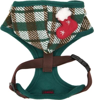 Show full view: Puppia Festive Hooded Over-The-Head Adjustable No-Pull Dog Harness, Green, Small slide 2 of 4