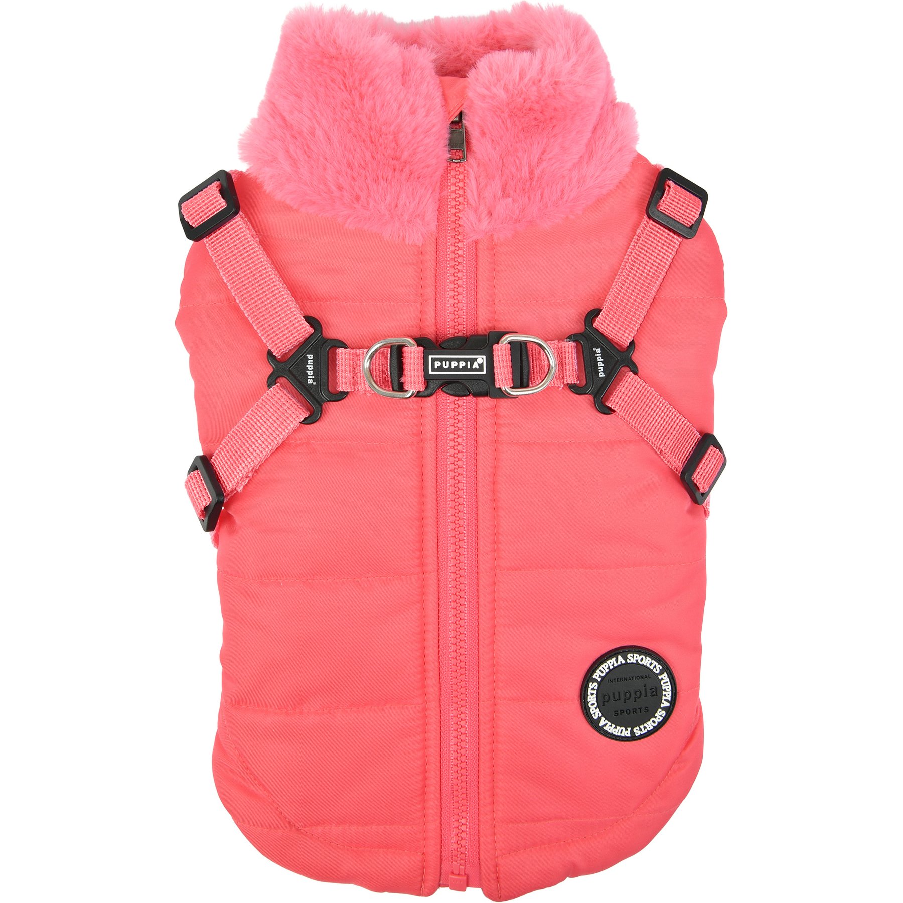 Puppia Donavan Winter No-Pull Dog Harness Coat, Pink, X-Large