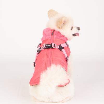 Show full view: Puppia Donavan Winter No-Pull Dog Harness Coat, Pink, Small slide 3 of 5