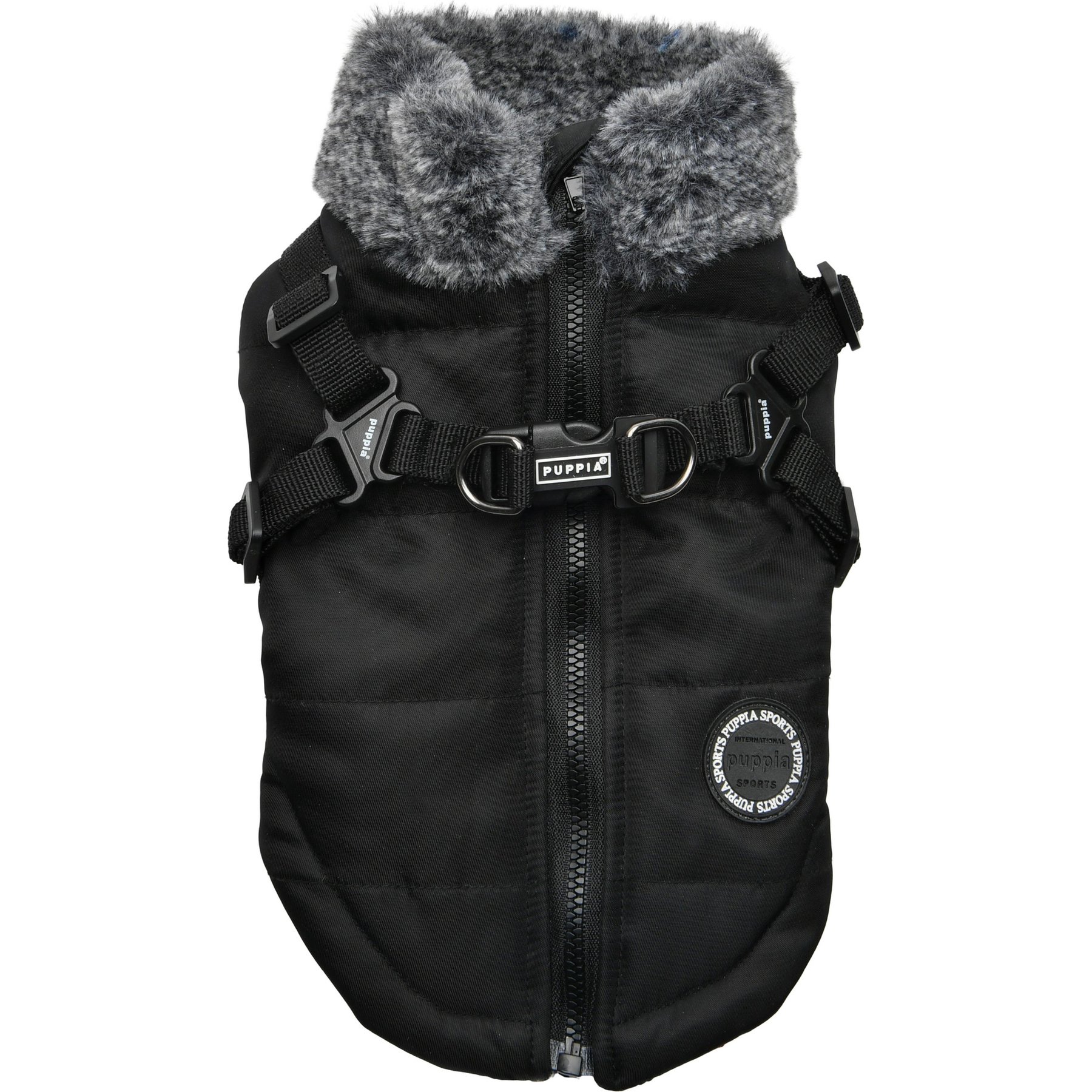 Puppia Donavan Winter No-Pull Dog Harness Coat, Black, XX-Large