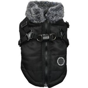 Puppia Donavan Winter No-Pull Dog Harness Coat, Black, Medium