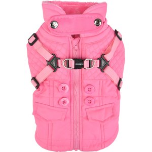 Puppia Wilkes Winter No-Pull Dog Harness Coat, Pink, Small