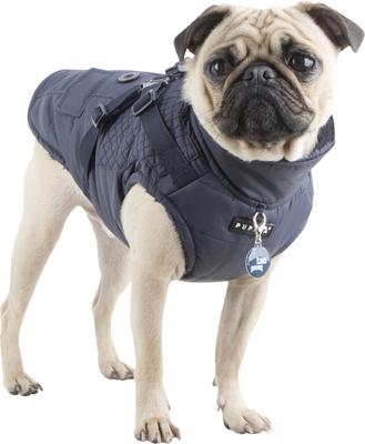 Show full view: Puppia Wilkes Winter No-Pull Dog Harness Coat, Navy, Medium slide 4 of 6