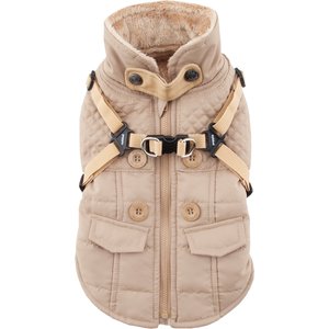 Puppia Wilkes Winter No-Pull Dog Harness Coat, Beige, Medium