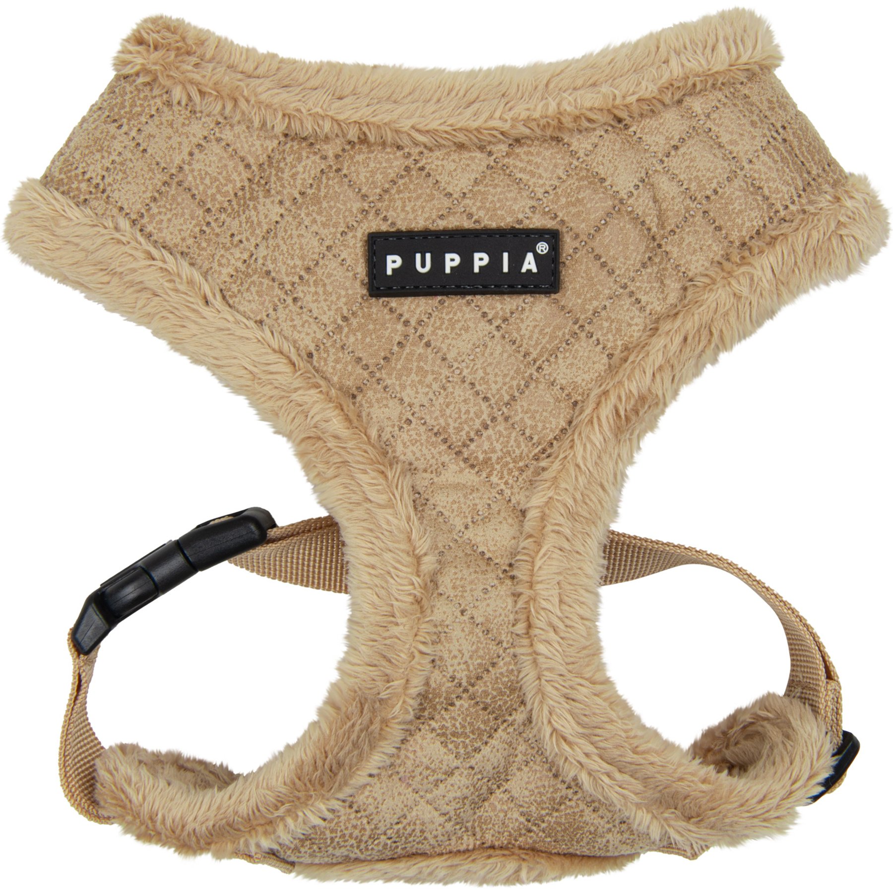 Puppia Douglas Over-The-Head Adjustable No-Pull Dog Harness, Beige, Small