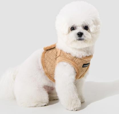 Show full view: Puppia Douglas Vest Step-In Winter No-Pull Dog Harness, Beige, Small slide 4 of 5