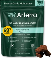 Arterra Longevity Beef Flavored Adult Soft Chew Multivitamin Supplement for Dogs, 60 count