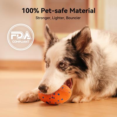 Show full view: Cheerble ETPU Modern Interactive Rugby Ball Squeaky Dog Toy, Orange slide 2 of 11