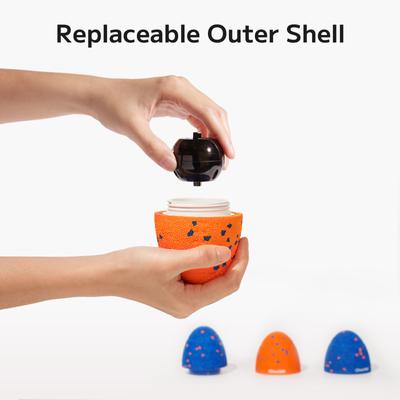 Show full view: Cheerble ETPU Modern Interactive Rugby Ball Squeaky Dog Toy, Orange slide 6 of 11