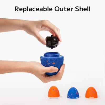 Show full view: Cheerble ETPU Modern Interactive Rugby Ball Squeaky Dog Toy, Blue slide 6 of 11