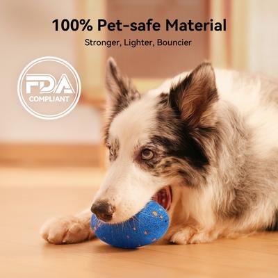 Show full view: Cheerble ETPU Modern Interactive Rugby Ball Squeaky Dog Toy, Blue slide 2 of 11