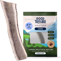Good Trouble Elk Antler Split Dog Treat, Large