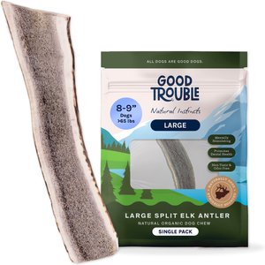 Good Trouble Elk Antler Split Dog Treat, Large