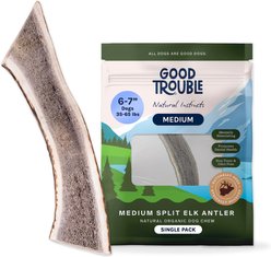 Good Trouble Elk Antler Split Dog Treat, Medium
