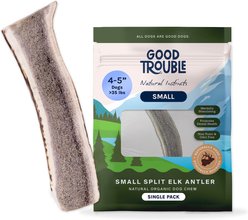 Good Trouble Elk Antler Split Dog Treat, Small