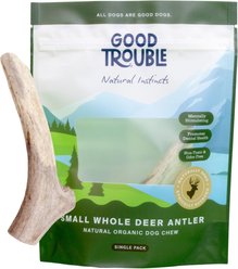 Good Trouble Deer Antler Whole Dog Treat, Small