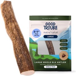 Good Trouble Elk Antler Whole Dog Treat, Large