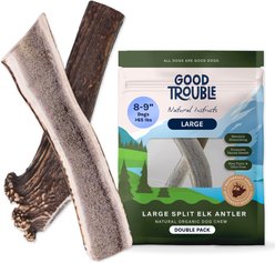 Good Trouble Elk Antler Split Dog Treats, Large, 2 count