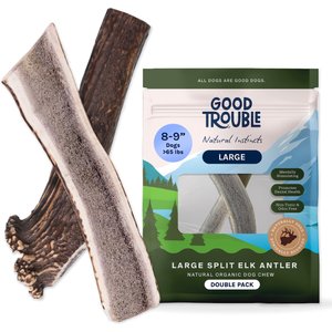 Good Trouble Elk Antler Split Dog Treats, Large, 2 count
