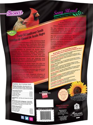 Show full view: Brown's Song Blend Oil Sunflower Seeds Wildbird Food, 20-lb bag slide 2 of 5
