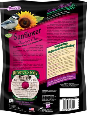 Show full view: Brown's Song Blend Sunflower Hearts & Chips Seeds Wildbird Food, 3-lb bag slide 2 of 5