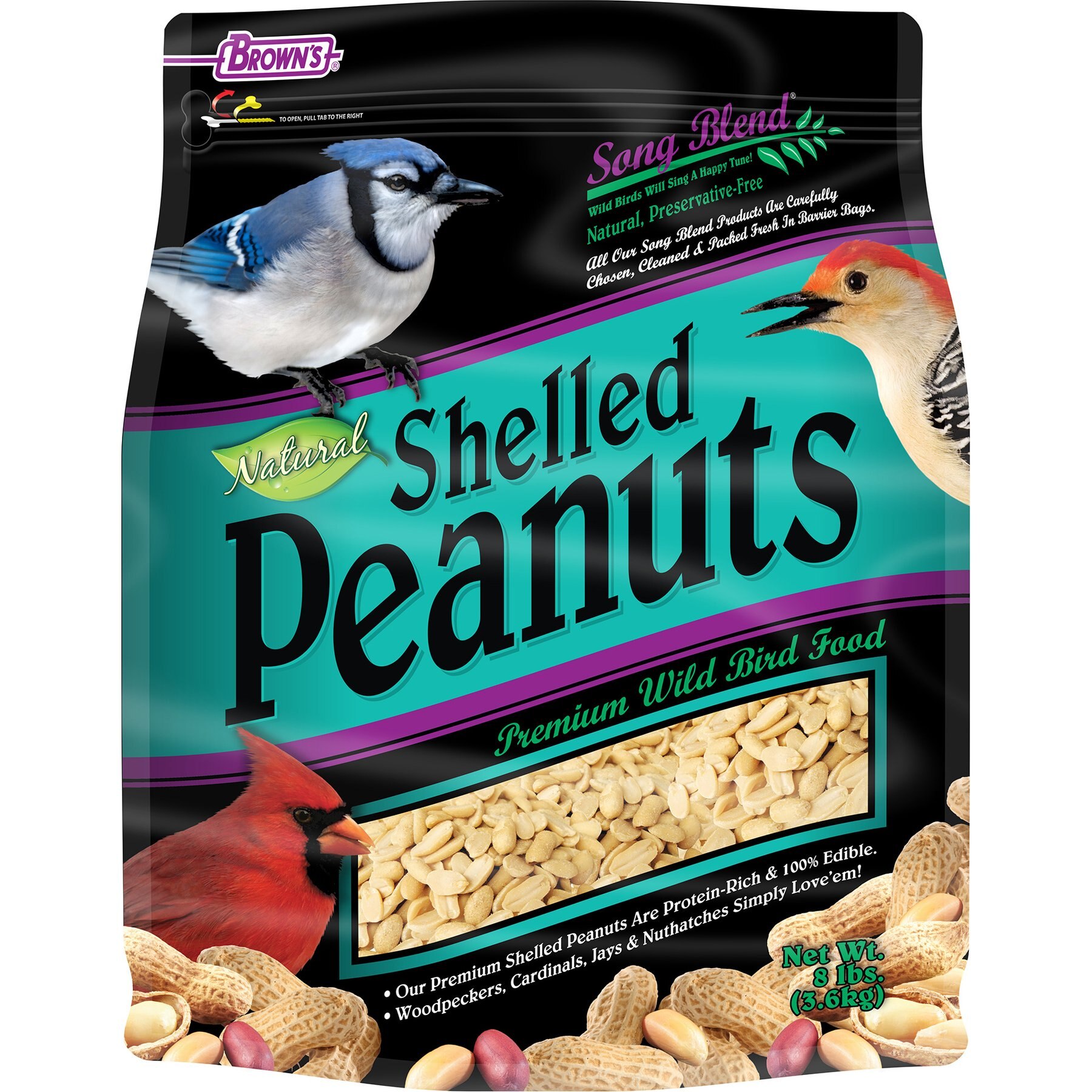Brown's Song Blend Shelled Peanuts Wildbird Food, 8-lb bag