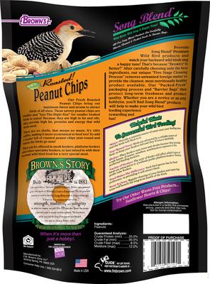 Show full view: Brown's Song Blend Roasted Peanut Chips Wildbird Food, 3-lb bag slide 2 of 5