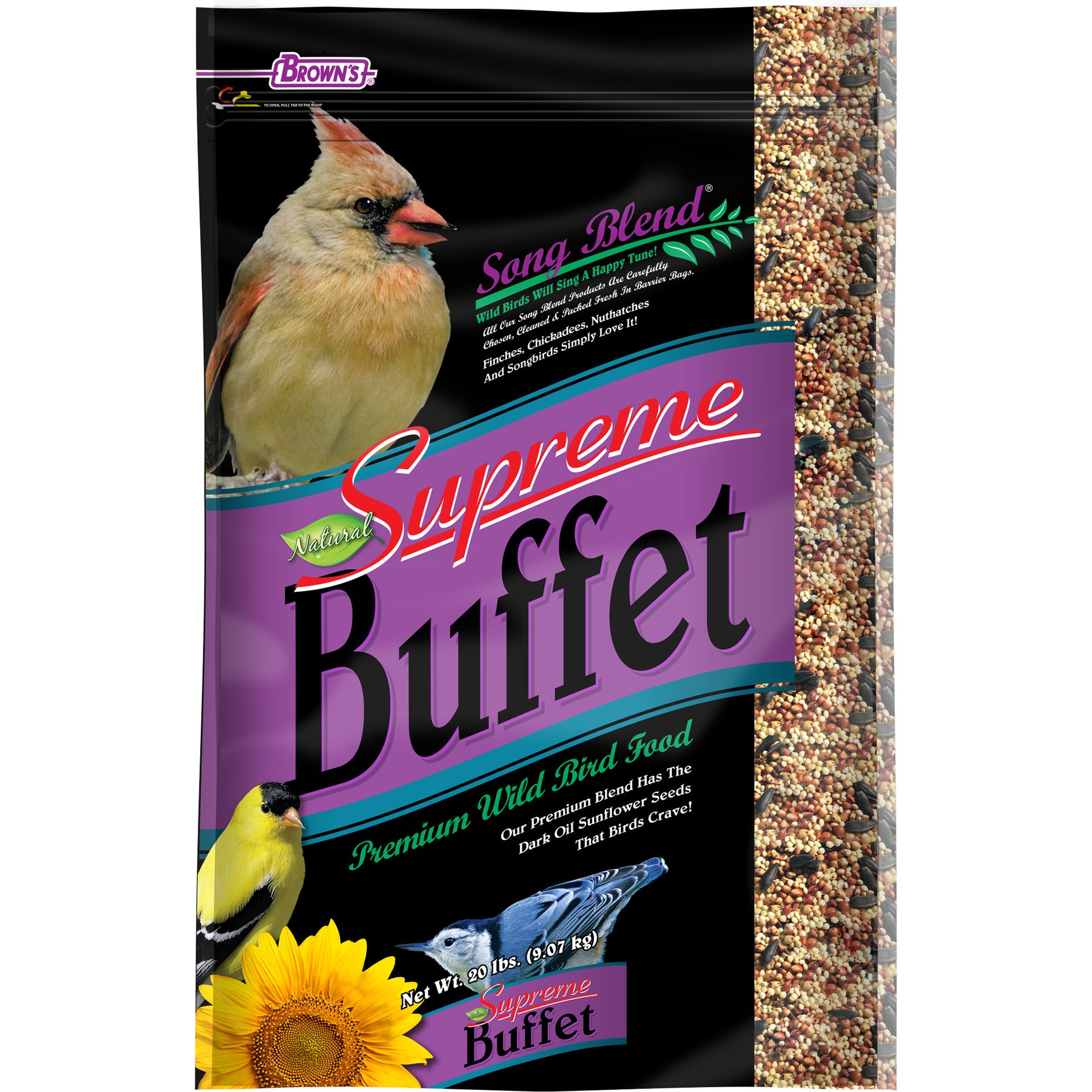 Brown's Supreme Buffet Song Blend Seeds Wildbird Food, 10-lb bag