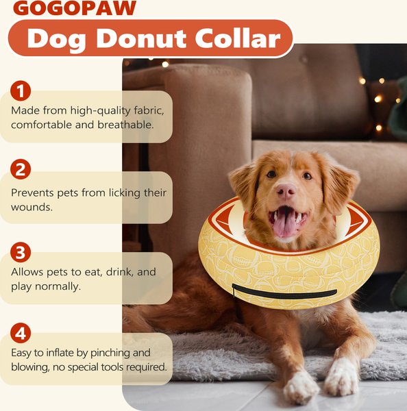 Show full view: Supet Soft Inflatable Donut Dog Recovery Cone Collar, XX-Large slide 7 of 8