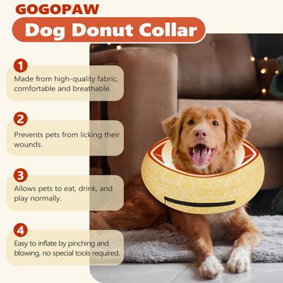 Show full view: Supet Soft Inflatable Donut Dog Recovery Cone Collar, Medium slide 8 of 10