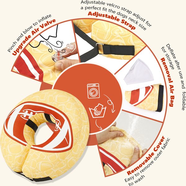 Show full view: Supet Soft Inflatable Donut Dog Recovery Cone Collar, XX-Large slide 5 of 8