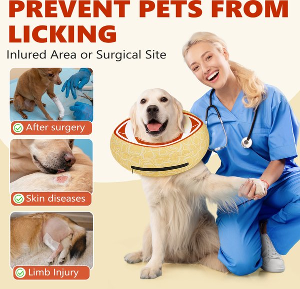 Show full view: Supet Soft Inflatable Donut Dog Recovery Cone Collar, XX-Large slide 3 of 8