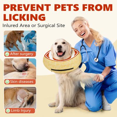 Show full view: Supet Soft Inflatable Donut Dog Recovery Cone Collar, Medium slide 4 of 10