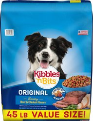 Kibbles 'n Bits Original Savory Beef & Chicken Flavors Dry Dog Food, 45-lb bag