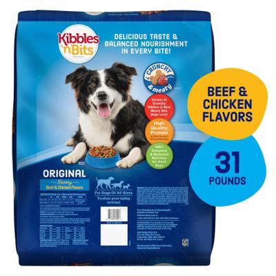 Show full view: Kibbles 'n Bits Original Savory Beef & Chicken Flavors Dry Dog Food, 31-lb bag slide 3 of 13