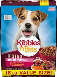 Kibbles 'n Bits Bistro Mini Bits Beef, Vegetable & Apple Flavors Small Breed Dry Dog Food, 16-lb bag