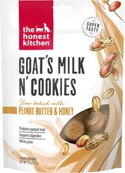 The Honest Kitchen Goat's Milk N' Cookies Slow Baked with Peanut Butter & Honey Dog Treats, 8-oz bag