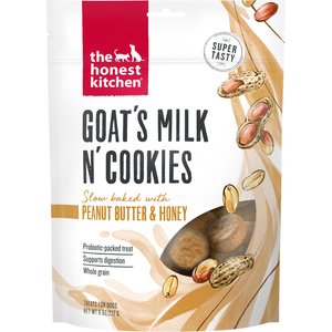 The Honest Kitchen Goat's Milk N' Cookies Slow Baked with Peanut Butter & Honey Dog Treats, 8-oz bag