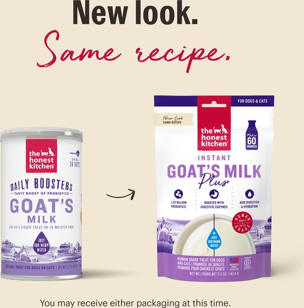 Show full view: The Honest Kitchen Daily Boosters Instant Goat's Milk with Probiotics for Dogs, 5.2-oz jar slide 8 of 11