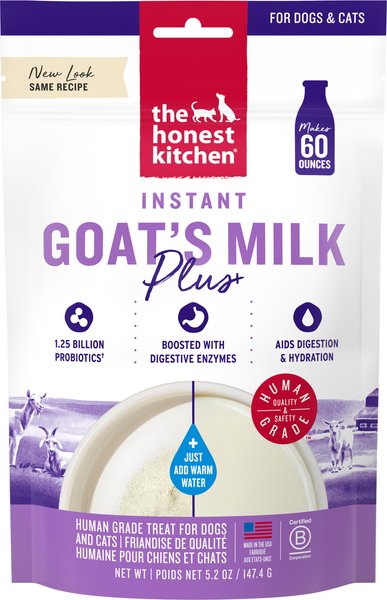 Show full view: The Honest Kitchen Daily Boosters Instant Goat's Milk with Probiotics for Dogs, 5.2-oz jar slide 1 of 11